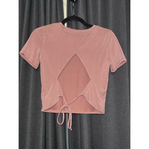 Lululemon Open Tie Back Short Sleeve Top Size 4 - Picture 3 of 3